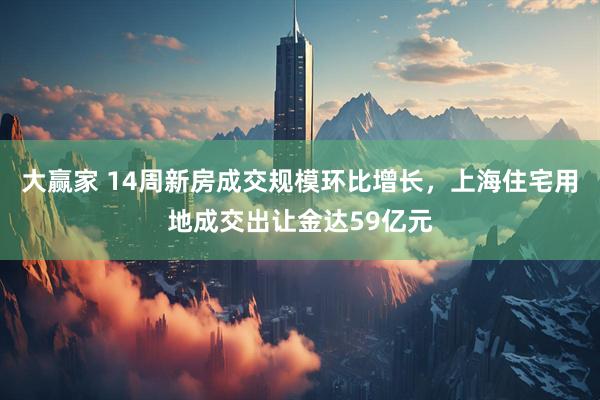 大赢家 14周新房成交规模环比增长，上海住宅用地成交出让金达59亿元